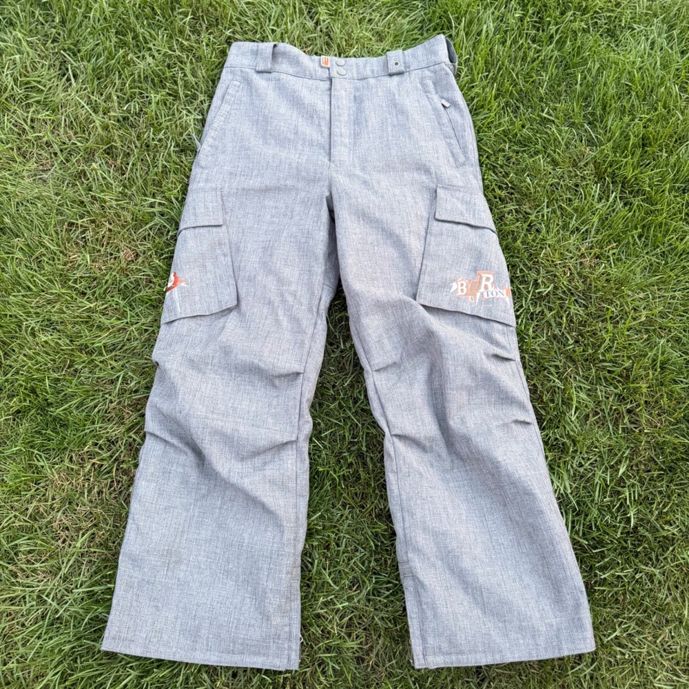 Burton Snowboard Pants Mens XL Heather Gray Insulated Cargo Ski Trousers RN26902